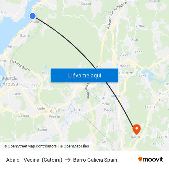 Abalo - Vecinal (Catoira) to Barro Galicia Spain map