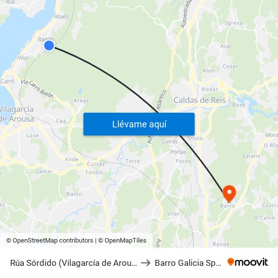 Rúa Sórdido (Vilagarcía de Arousa) to Barro Galicia Spain map