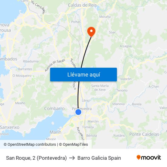 San Roque, 2 (Pontevedra) to Barro Galicia Spain map