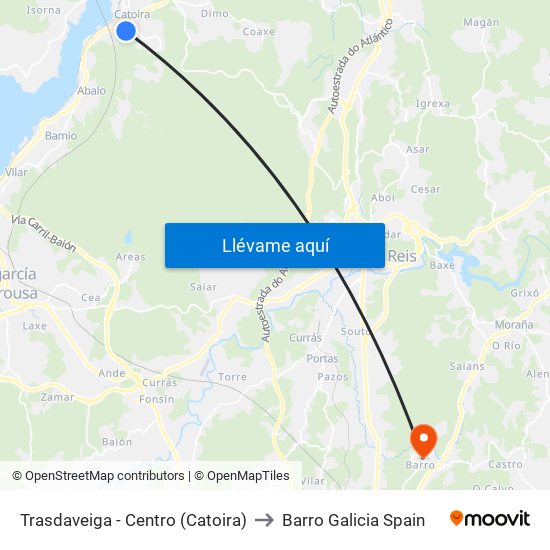 Trasdaveiga - Centro (Catoira) to Barro Galicia Spain map