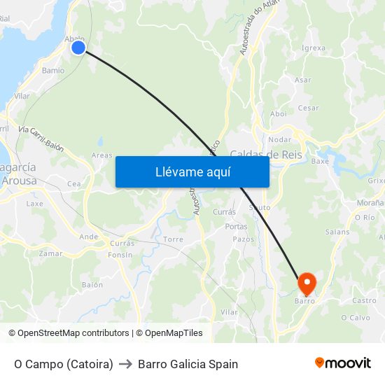 O Campo (Catoira) to Barro Galicia Spain map