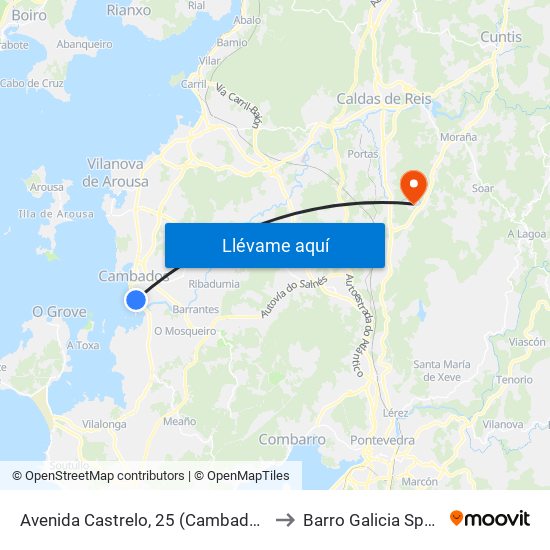 Avenida Castrelo, 25 (Cambados) to Barro Galicia Spain map