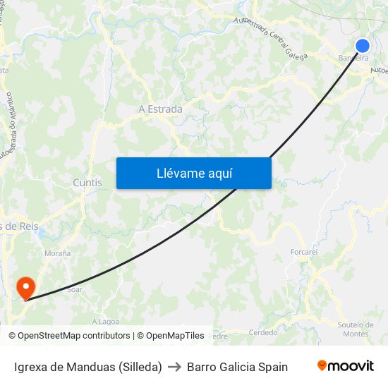 Igrexa de Manduas (Silleda) to Barro Galicia Spain map