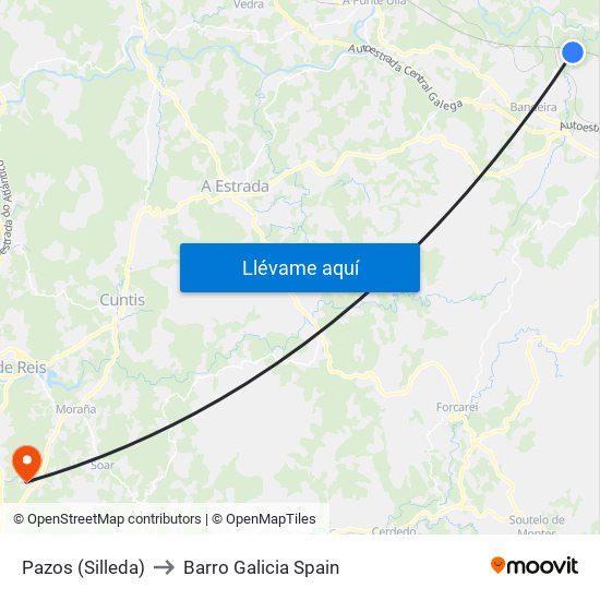 Pazos (Silleda) to Barro Galicia Spain map