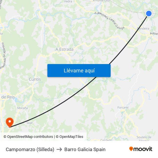Campomarzo (Silleda) to Barro Galicia Spain map