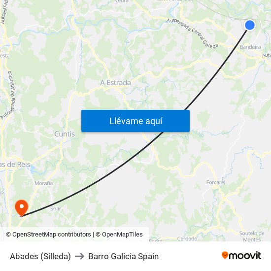 Abades (Silleda) to Barro Galicia Spain map