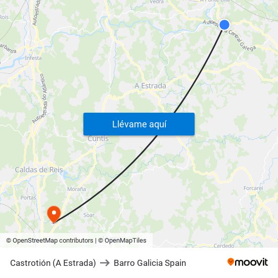 Castrotión (A Estrada) to Barro Galicia Spain map