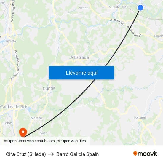 Cira-Cruz (Silleda) to Barro Galicia Spain map