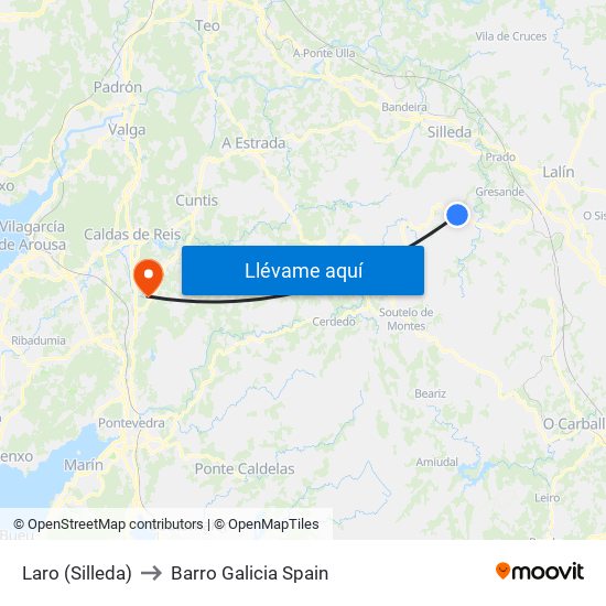 Laro (Silleda) to Barro Galicia Spain map