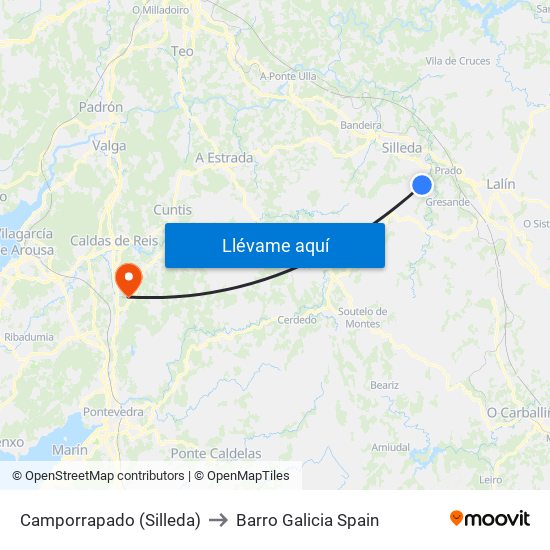 Camporrapado (Silleda) to Barro Galicia Spain map