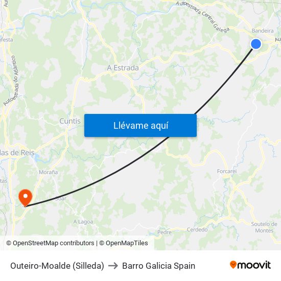 Outeiro-Moalde (Silleda) to Barro Galicia Spain map