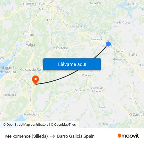 Meixomence (Silleda) to Barro Galicia Spain map