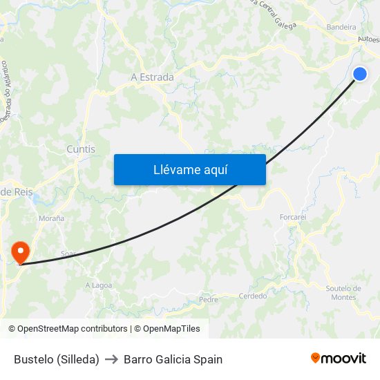 Bustelo (Silleda) to Barro Galicia Spain map