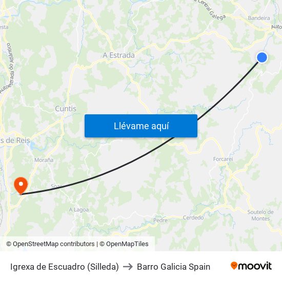 Igrexa de Escuadro (Silleda) to Barro Galicia Spain map