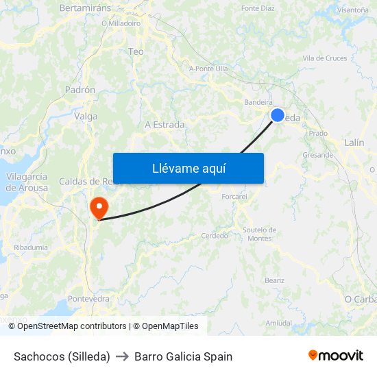 Sachocos (Silleda) to Barro Galicia Spain map
