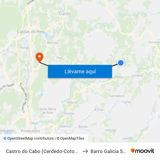 Castro do Cabo (Cerdedo-Cotobade) to Barro Galicia Spain map
