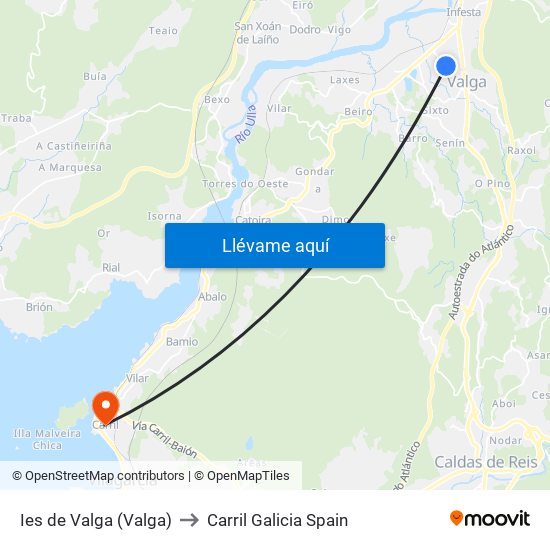Ies de Valga (Valga) to Carril Galicia Spain map