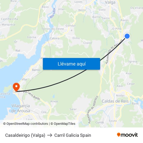 Casaldeirigo (Valga) to Carril Galicia Spain map