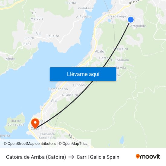 Catoira de Arriba (Catoira) to Carril Galicia Spain map