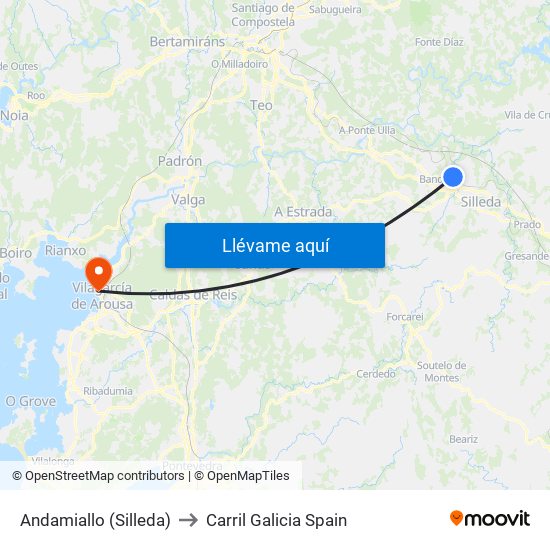 Andamiallo (Silleda) to Carril Galicia Spain map
