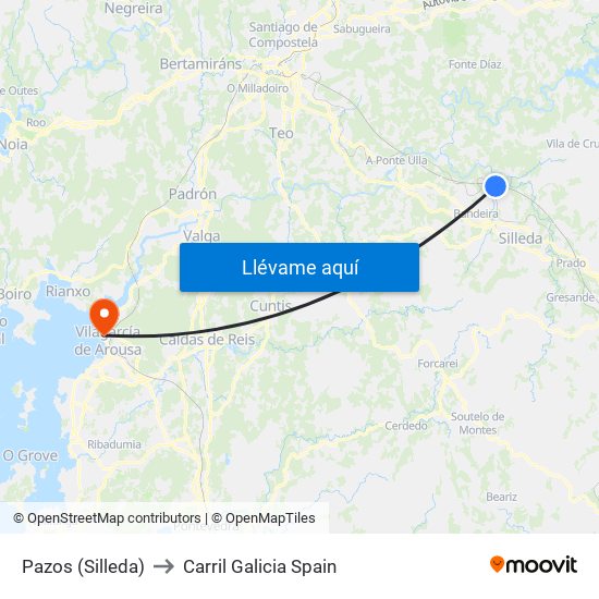 Pazos (Silleda) to Carril Galicia Spain map