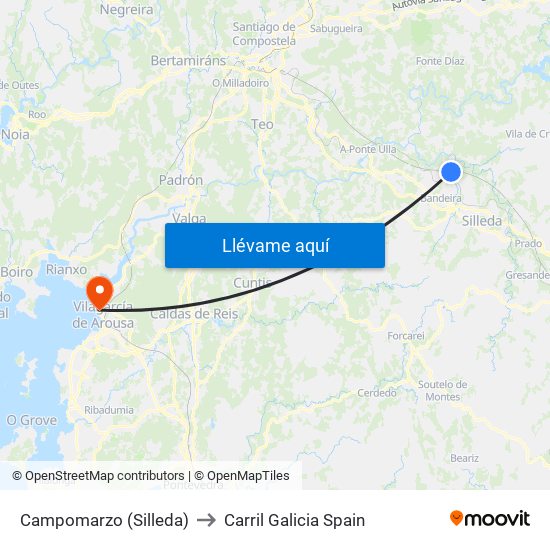 Campomarzo (Silleda) to Carril Galicia Spain map