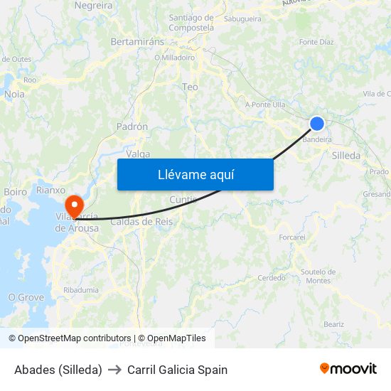 Abades (Silleda) to Carril Galicia Spain map