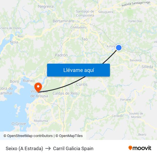 Seixo (A Estrada) to Carril Galicia Spain map