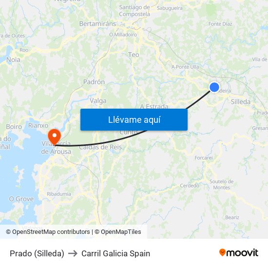 Prado (Silleda) to Carril Galicia Spain map
