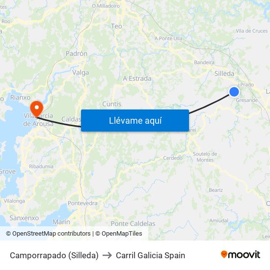 Camporrapado (Silleda) to Carril Galicia Spain map