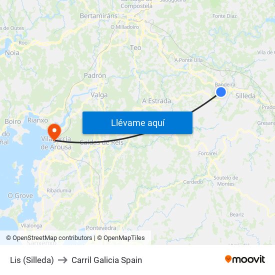 Lis (Silleda) to Carril Galicia Spain map