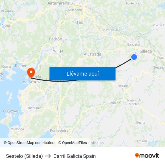 Sestelo (Silleda) to Carril Galicia Spain map