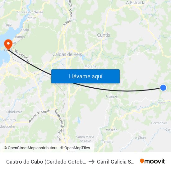 Castro do Cabo (Cerdedo-Cotobade) to Carril Galicia Spain map