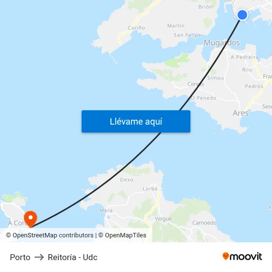 Porto to Reitoría - Udc map