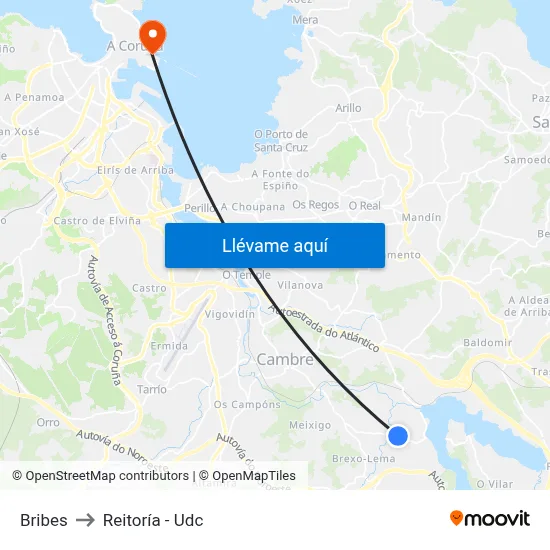 Bribes to Reitoría - Udc map