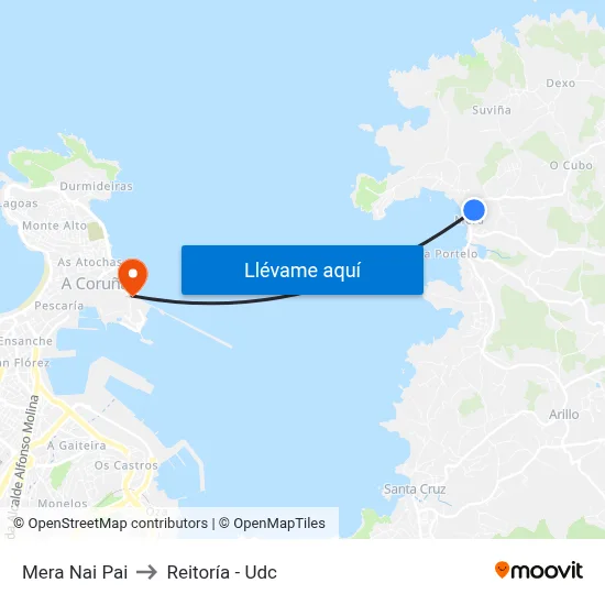 Mera Nai Pai to Reitoría - Udc map