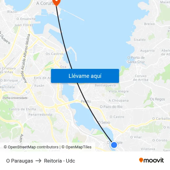 O Paraugas to Reitoría - Udc map
