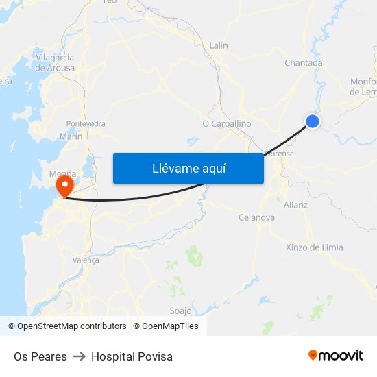 Os Peares to Hospital Povisa map