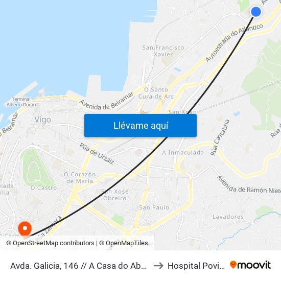 Avda. Galicia, 146 // A Casa do Abade to Hospital Povisa map