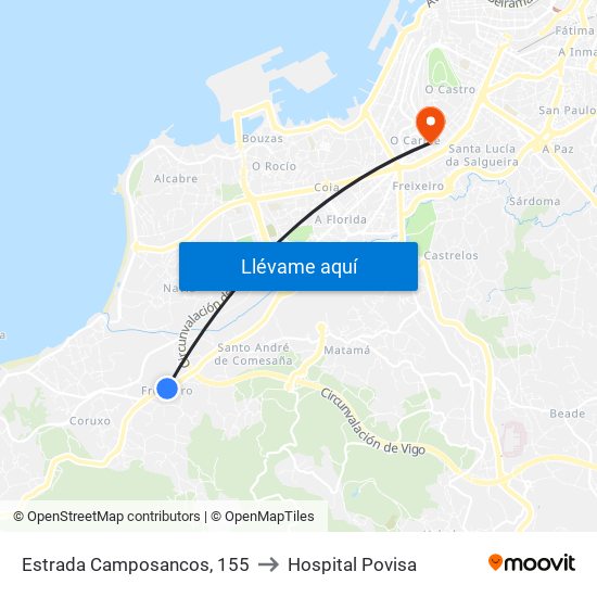 Estrada Camposancos, 155 to Hospital Povisa map