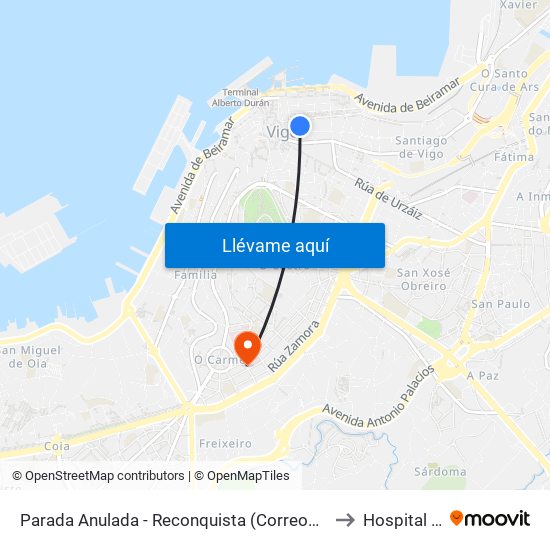 Parada Anulada - Reconquista (Correos) // O Regato da Fonte to Hospital Povisa map