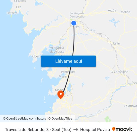 Travesía de Reborido, 3 - Seat (Teo) to Hospital Povisa map