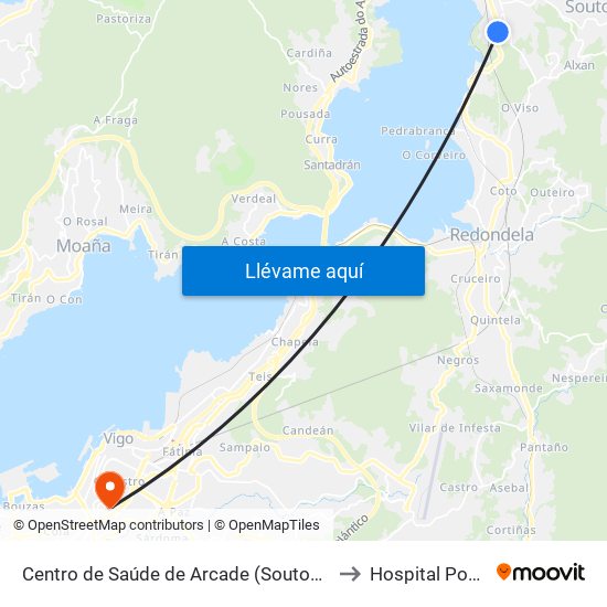 Centro de Saúde de Arcade (Soutomaior) to Hospital Povisa map