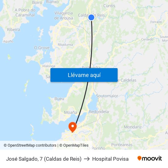 José Salgado, 7 (Caldas de Reis) to Hospital Povisa map