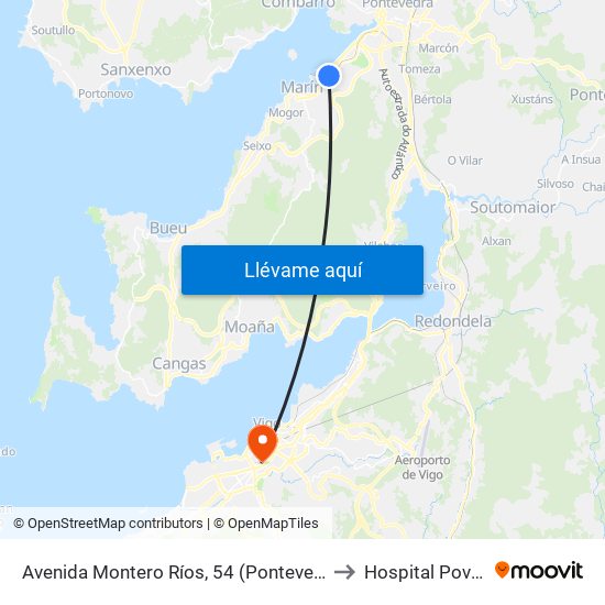 Avenida Montero Ríos, 54 (Pontevedra) to Hospital Povisa map