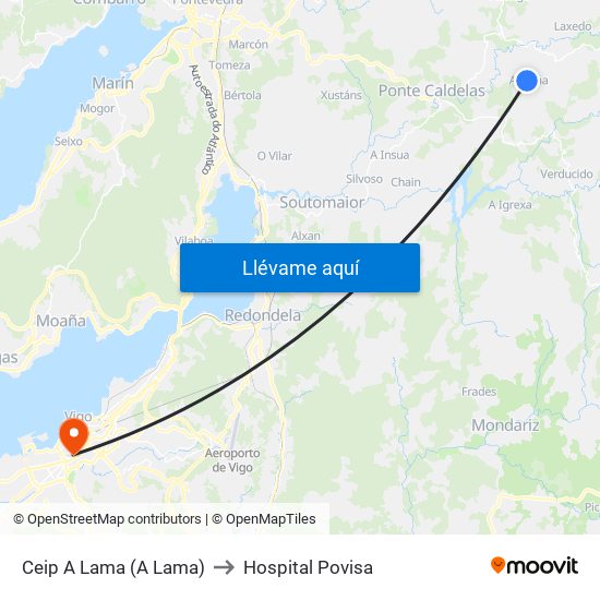 Ceip A Lama (A Lama) to Hospital Povisa map