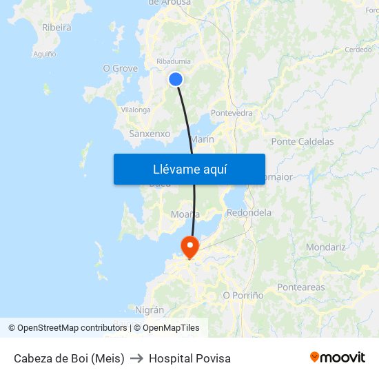 Cabeza de Boi (Meis) to Hospital Povisa map