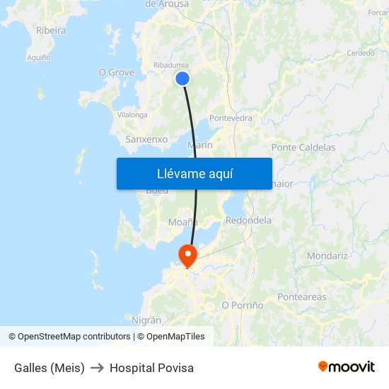 Galles (Meis) to Hospital Povisa map