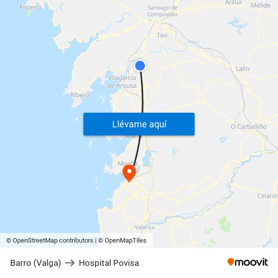 Barro (Valga) to Hospital Povisa map
