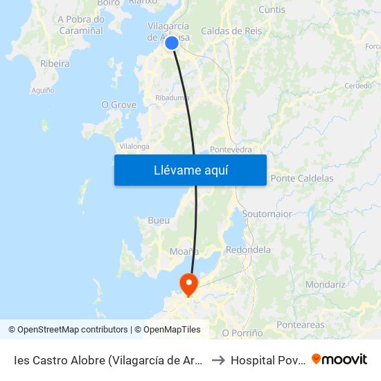 Ies Castro Alobre (Vilagarcía de Arousa) to Hospital Povisa map